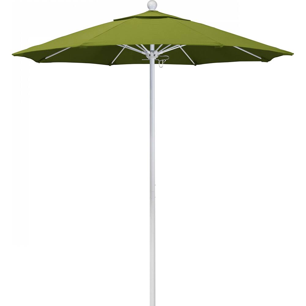 California Umbrella - Patio Umbrellas; Umbrella Diameter (Inch): 90 ; Height (Feet): 8.000 ; Fabric Color: Kiwi ; Base Included: No ; Frame Material: Aluminum ; Frame Color: White - Exact Industrial Supply