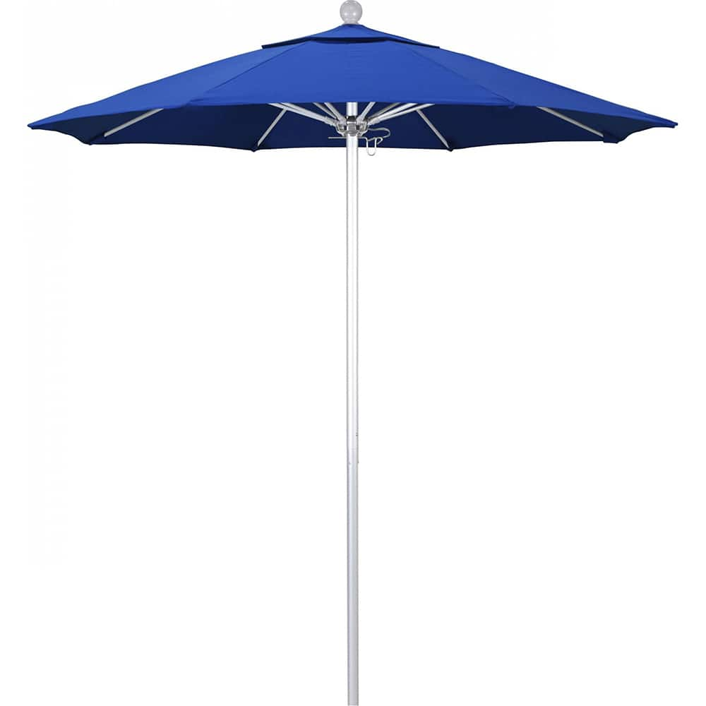 California Umbrella - Patio Umbrellas; Umbrella Diameter (Inch): 90 ; Height (Feet): 8.000 ; Fabric Color: Royal Blue ; Base Included: No ; Frame Material: Aluminum ; Frame Color: Silver - Exact Industrial Supply