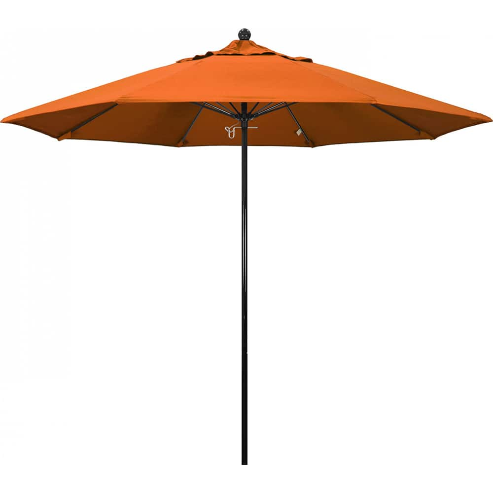 California Umbrella - Patio Umbrellas; Umbrella Diameter (Inch): 108 ; Height (Feet): 8.750 ; Fabric Color: Tuscan ; Base Included: No ; Frame Material: Fiberglass-reinforced Nylon ; Frame Color: Black - Exact Industrial Supply