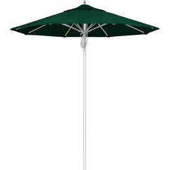 California Umbrella - Patio Umbrellas; Umbrella Diameter (Inch): 90 ; Height (Feet): 8.666 ; Fabric Color: Forest Green ; Base Included: No ; Frame Material: Aluminum ; Frame Color: Silver - Exact Industrial Supply