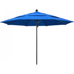 California Umbrella - Patio Umbrellas; Umbrella Diameter (Inch): 132 ; Height (Feet): 8.916 ; Fabric Color: Royal Blue ; Base Included: No ; Frame Material: Aluminum ; Frame Color: Black - Exact Industrial Supply