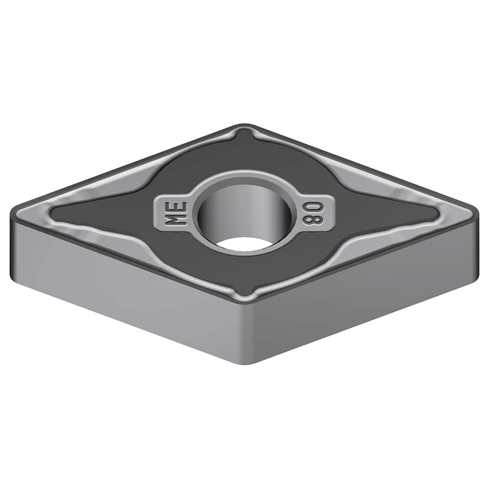DNMG443EME AC8025P Carbide Turning Insert Absotech Finish, 0.6102″ Long, 1/2″ Inscribed Circle, 0.0472″ Corner Radius, 1/4″ Thick, 55° Included Angle, Series AC8000P