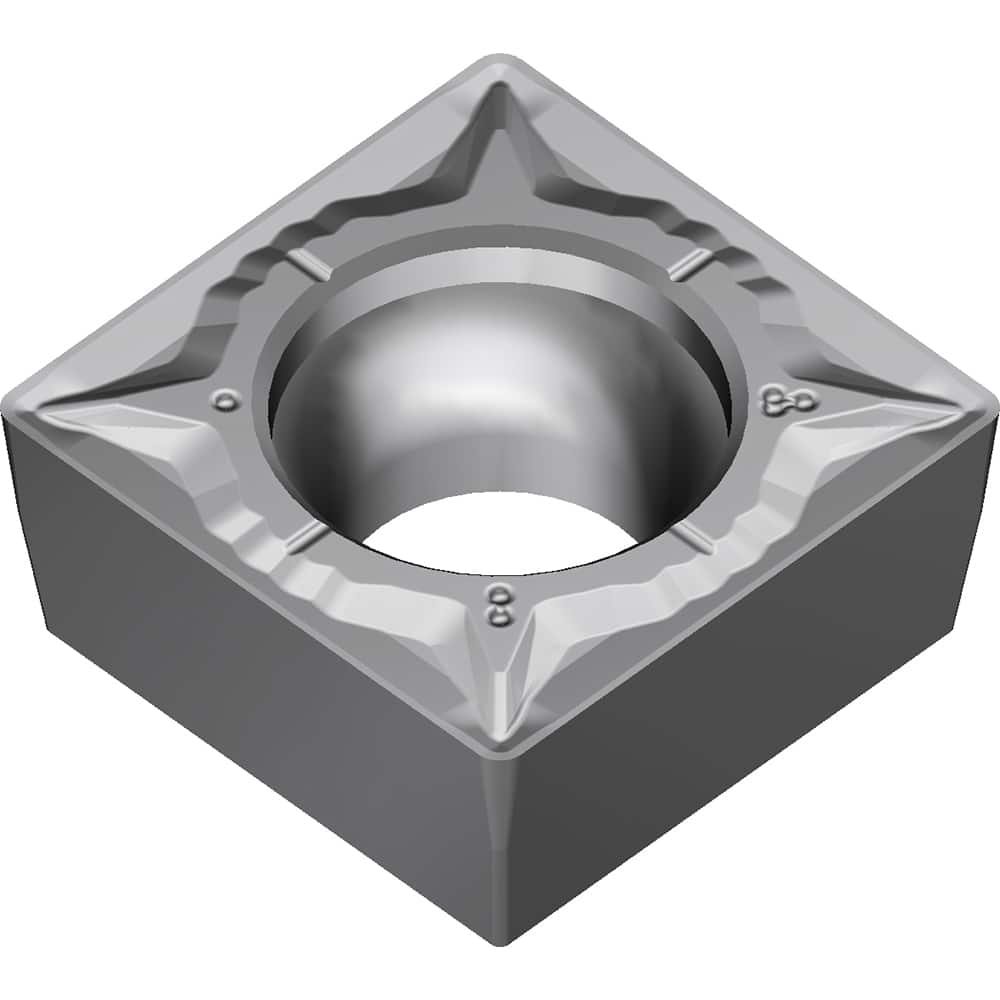 SCMT432EGU AC8035P Carbide Turning Insert Absotech Finish, 1/2″ Long, 1/2″ Inscribed Circle, 0.0315″ Corner Radius, 0.1874″ Thick, 90° Included Angle, Series AC8000P