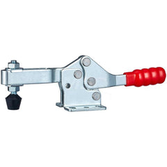 Manual Hold-Down Toggle Clamp: Horizontal, 200 lb Capacity, U-Bar, Flanged Base 61 ° Handle Movement, 91 ° Bar Opening, Steel