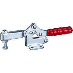 Manual Hold-Down Toggle Clamp: Horizontal, 551 lb Capacity, U-Bar, Flanged Base 76 ° Handle Movement, 94 ° Bar Opening, Steel