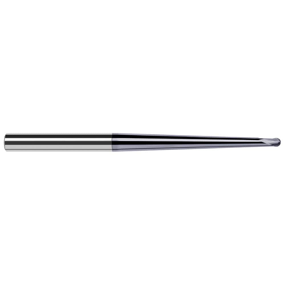 Harvey Tool - Ball End Mills; Mill Diameter (Inch): 1/8 ; Mill Diameter (Decimal Inch): 0.1250 ; Number of Flutes: 2 ; Length of Cut (Decimal Inch): 0.1000 ; Material: Solid Carbide ; Overall Length (Inch): 4 - Exact Industrial Supply