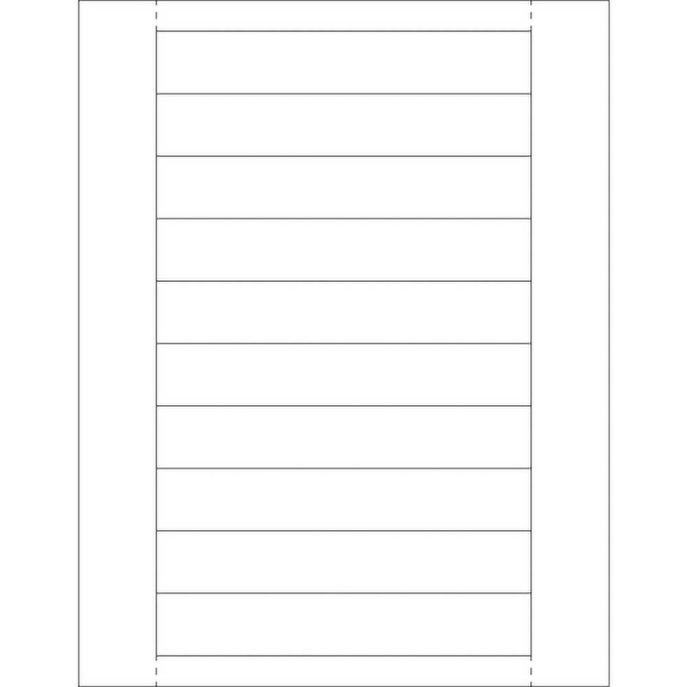 Plastic Label Holder Insert Cards, 1″ x 6″, White, 500/Case