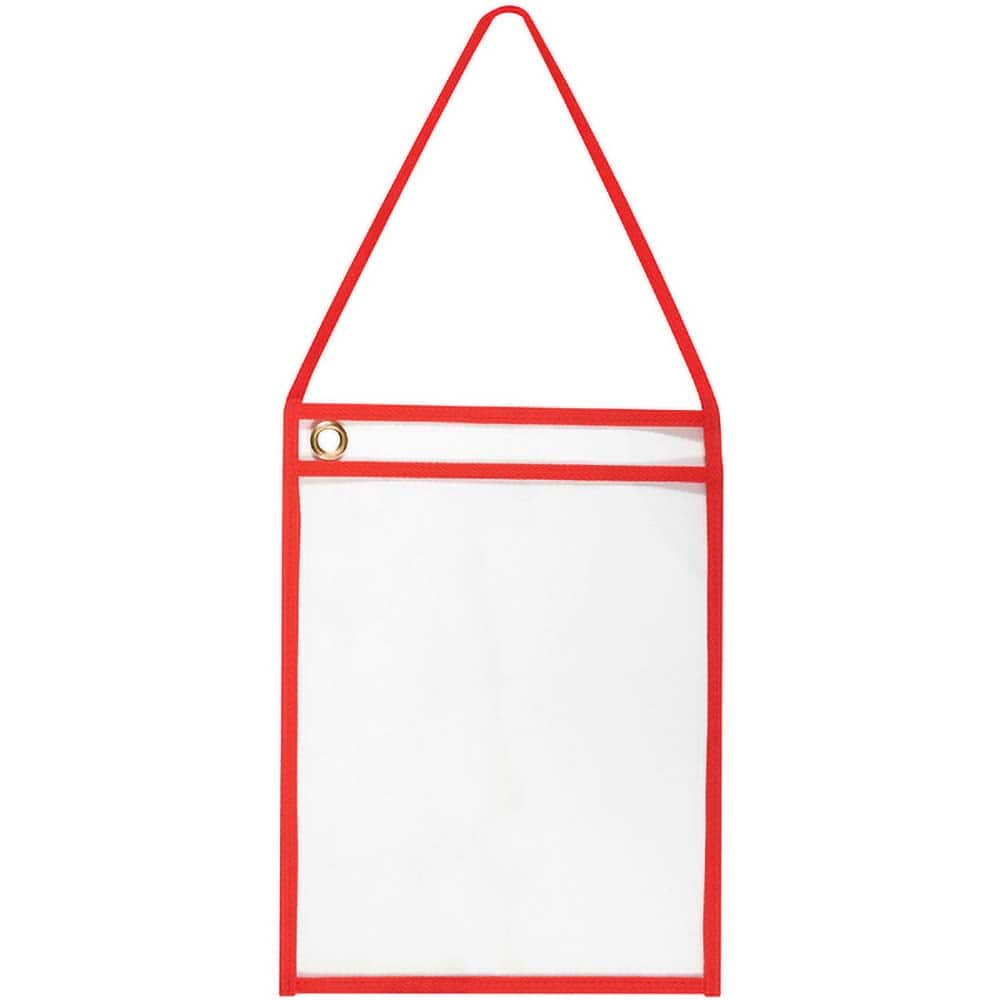 Deluxe Job Ticket Holders with Strap, 9″ x 12', Red, 15/Case