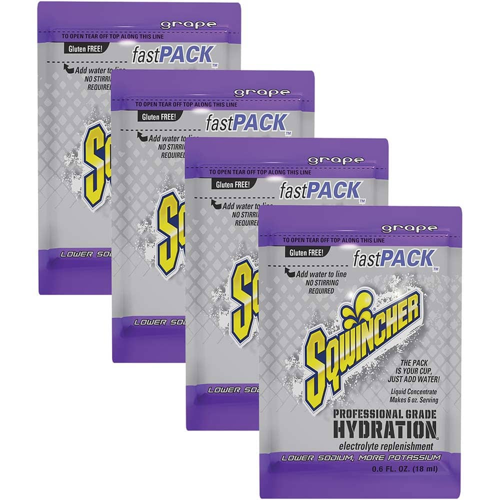 Sqwincher - 4 Boxes of (50), 0.6 oz Pack of Grape Activity Drink - USA Tool & Supply