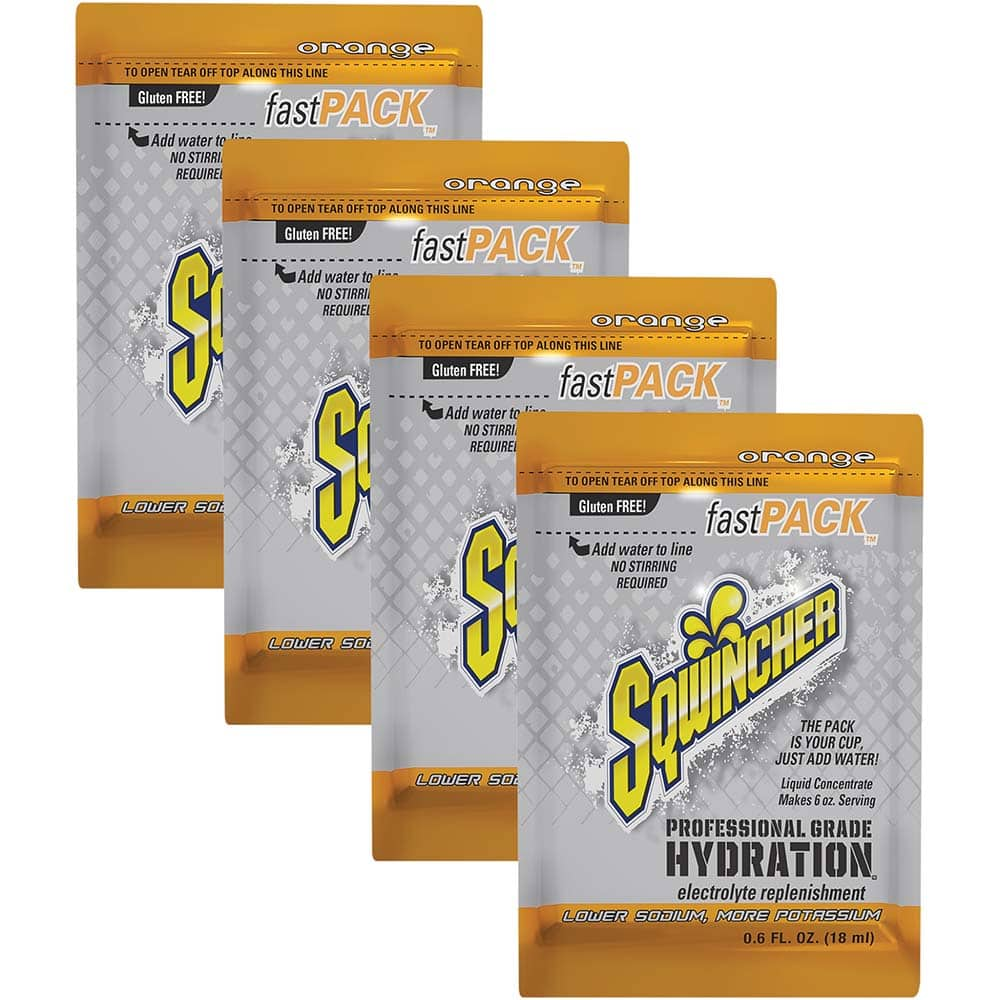 Sqwincher - 4 Boxes of (50), 0.6 oz Pack of Orange Activity Drink - USA Tool & Supply