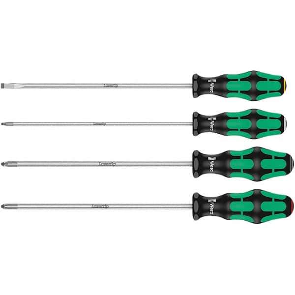Wera - Screwdriver Sets Screwdriver Types Included: Pozidriv; Slotted; Phillips Number of Pieces: 4 - USA Tool & Supply