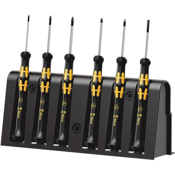 Wera - Screwdriver Sets Screwdriver Types Included: Phillips; Microstix; Slotted; TorxPlus Number of Pieces: 6 - USA Tool & Supply