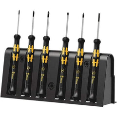 Wera - Screwdriver Sets Screwdriver Types Included: Phillips; Microstix; Slotted; TorxPlus Number of Pieces: 6 - USA Tool & Supply
