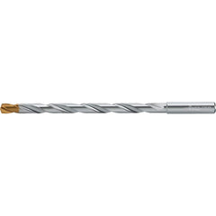 Extra Length Drill Bit: 0.5313″ Dia, 140 °, Solid Carbide TiSiAlCrN Finish, 7.165″ Flute Length, 9.055″ OAL, Straight-Cylindrical Shank, Series DC160-12-A1