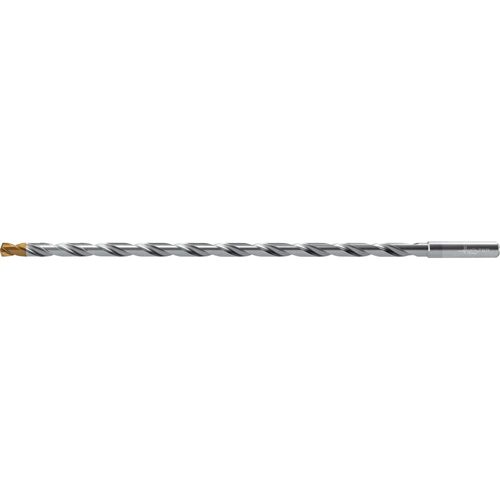 Extra Length Drill Bit: 0.1378″ Dia, 140 °, Solid Carbide TiSiAlCrN Finish, 4.488″ Flute Length, 5.827″ OAL, Straight-Cylindrical Shank, Series DC160-25-A1