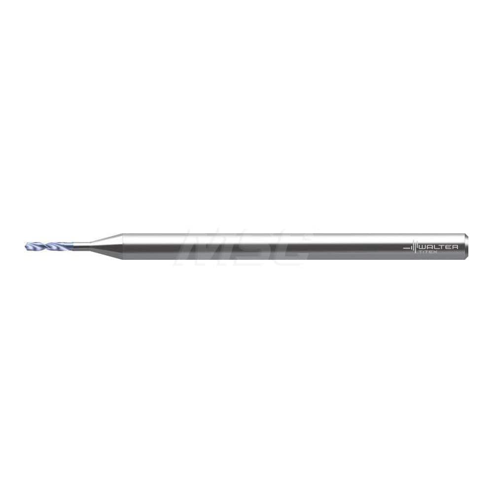 Micro Drill Bit: 0.0469″ Dia, 150 °, Solid Carbide AlCrN Finish, 2.008″ OAL, RH Cut, Straight-Cylindrical Shank, Series DB131-02-A0