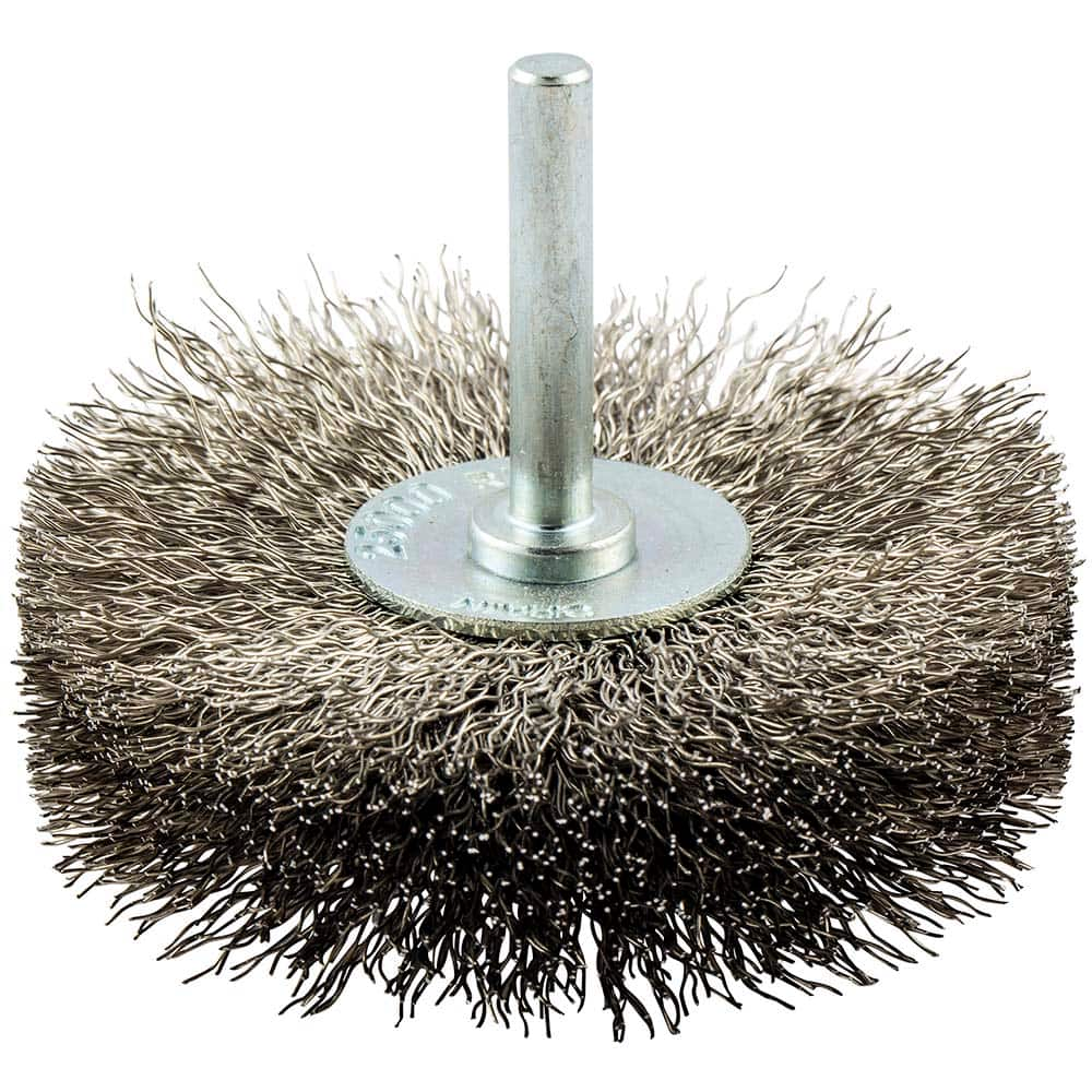 Norton - 3" OD, Crimped Stainless Steel Wheel Brush - USA Tool & Supply