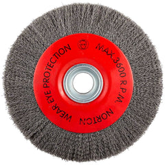 Norton - 10" OD, 3/4" Arbor Hole, Crimped Carbon Wheel Brush - USA Tool & Supply