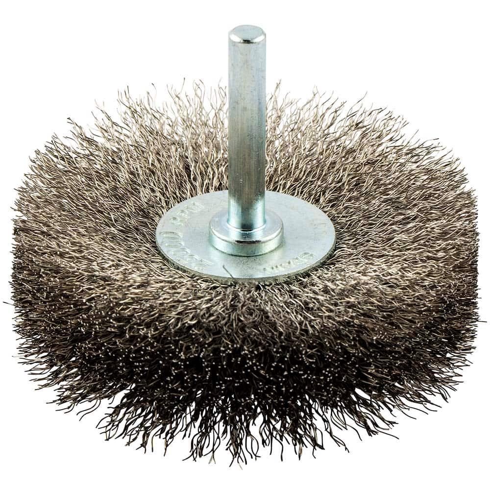 Norton - 3" OD, Crimped Stainless Steel Wheel Brush - USA Tool & Supply