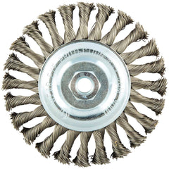 Norton - 6" OD, 5/8-11 Arbor Hole, Knotted Stainless Steel Wheel Brush - USA Tool & Supply