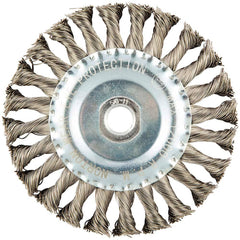 Norton - 5" OD, 5/8-11 Arbor Hole, Stringer Bead Stainless Steel Wheel Brush - USA Tool & Supply