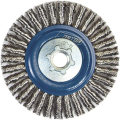 Norton - 4" OD, 5/8-11 Arbor Hole, Stringer Bead Twist Knot Stainless Steel Wheel Brush - USA Tool & Supply