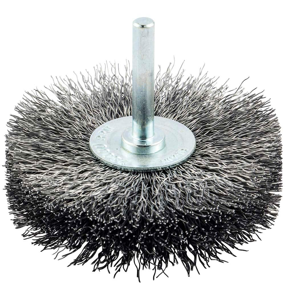 Norton - 3" OD, Crimped Carbon Wheel Brush - USA Tool & Supply