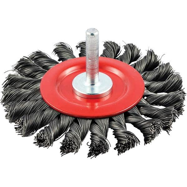 Norton - 3" OD, Knotted Carbon Wheel Brush - USA Tool & Supply