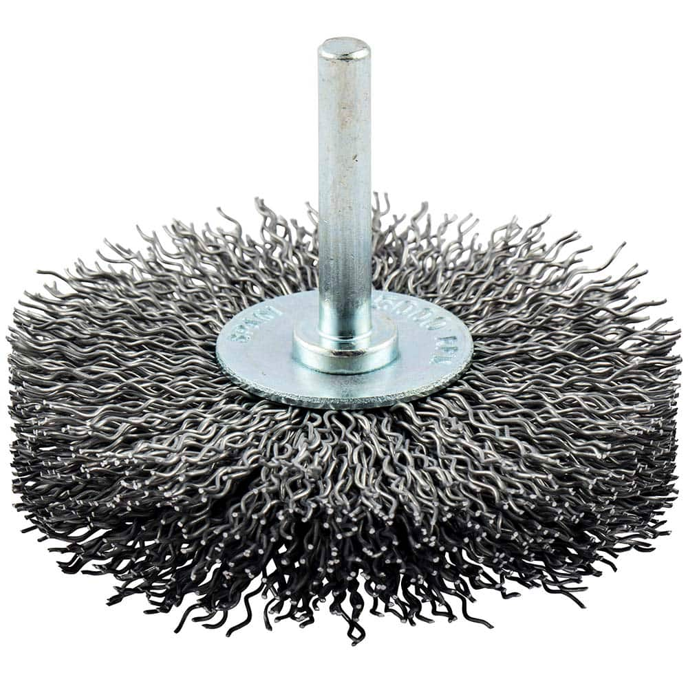 Norton - 3" OD, Crimped Carbon Wheel Brush - USA Tool & Supply