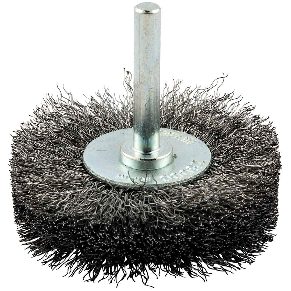 Norton - 2-1/2" OD, Crimped Carbon Wheel Brush - USA Tool & Supply