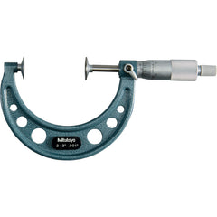 2″-3″ Measuring Range-0.001″ Graduation - Ratchet Thimble - High Speed Steel Face - Disc Micrometer - USA Tool & Supply