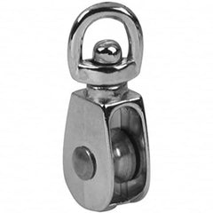 Blocks & Pulleys; Type: Swivel Eye Pulley; Pulley Type: Rigid Eye Pulley; Rope Type: Wire; Sheave Style: Single; Number Of Sheaves: Single; Work Load Limit: 30 lb; Finish: Nickel-Plated; Eye Inside Diameter: 0.3125 in; Load Capacity (Lb.): 55; Pulley Diam