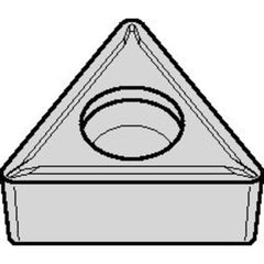 TCMT 432 Single-sided|T TN20P, 1/32″ Corner Radius, 3/16″ Thick, 1/2″ Inscribed Circle, TiN, Turning Indexable Insert - USA Tool & Supply