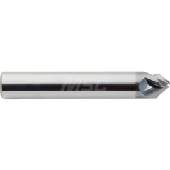 M.A. Ford - Chamfer Mills; Cutter Head Diameter (Inch): 3/8 ; Included Angle A: 90 ; Chamfer Mill Material: Solid Carbide ; Chamfer Mill Finish/Coating: AlCrN ; Overall Length (Inch): 2-1/2 ; Shank Diameter (Inch): 3/8 - Exact Industrial Supply