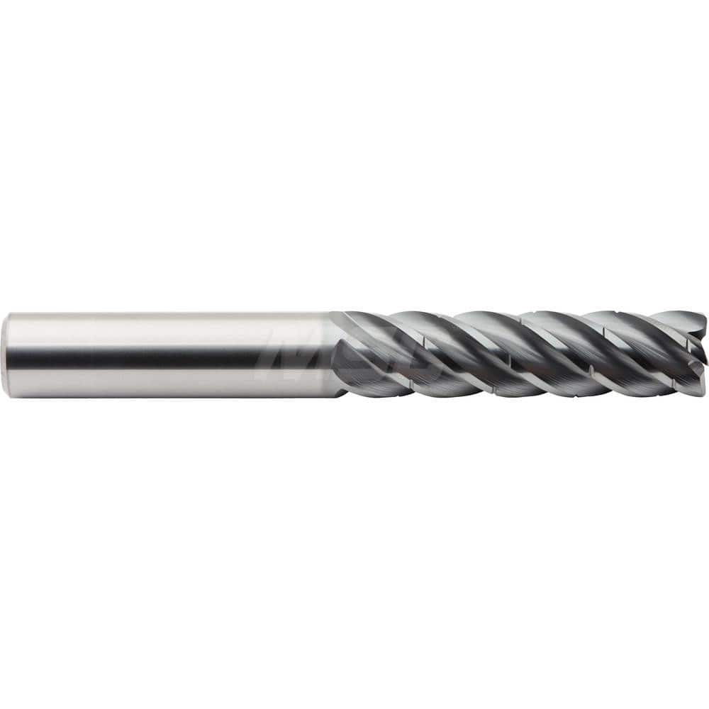 Corner Radius End Mill: 1/4″ Dia, 1-1/4″ LOC, 0.03″ Radius, 5 Flutes, Solid Carbide 3″ OAL, 1/4″ Shank Dia, 40 ° Helix, ALtima Blaze Coated, Corner Radius End, Centercutting