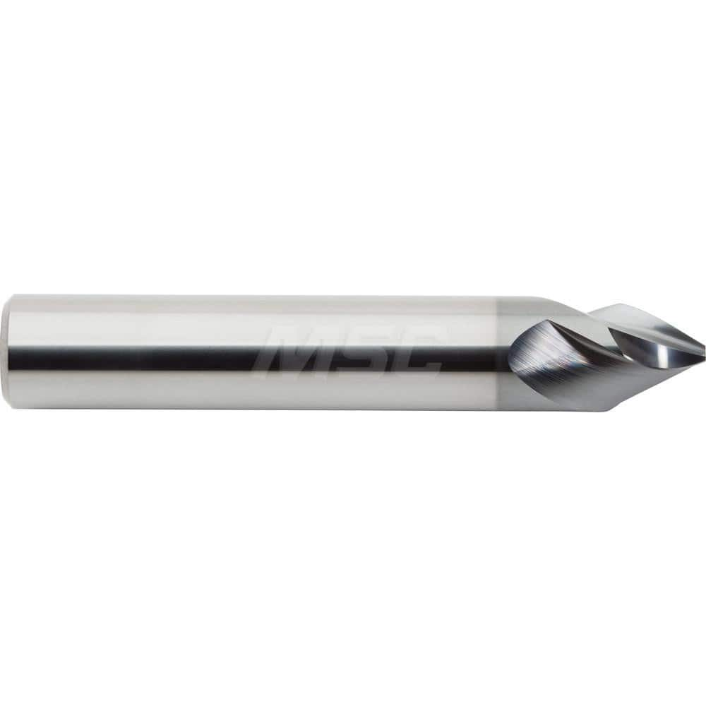 M.A. Ford - Chamfer Mills; Cutter Head Diameter (Inch): 3/8 ; Included Angle A: 60 ; Chamfer Mill Material: Solid Carbide ; Chamfer Mill Finish/Coating: AlCrN ; Overall Length (Inch): 2-1/2 ; Shank Diameter (Inch): 3/8 - Exact Industrial Supply