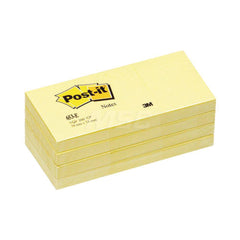 3M - Note Pads, Writing Pads & Notebooks; Writing Pads & Notebook Type: Desk Pad ; Size: 1-3/4 x 1-7/8 ; Number of Sheets: 100 ; Color: Canary Yellow - Exact Industrial Supply