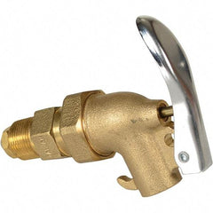 Vestil - 3/4" NPT Brass Adjustable Drum Faucet - 4" Long Extension - USA Tool & Supply