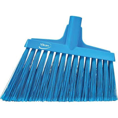 Vikan - 11-1/2" Wide, Blue Polyester Bristles, Angled Broom - Flagged, Water Resistant - USA Tool & Supply