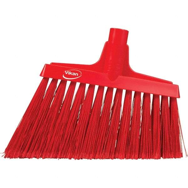 Vikan - 11-1/2" Wide, Red Polyester Bristles, Angled Broom - Flagged, Water Resistant - USA Tool & Supply