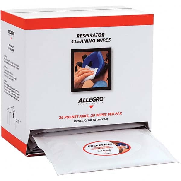 Allegro - 20 20-Pack Pieces Facepiece Cleaning Alcohol Wipes - USA Tool & Supply