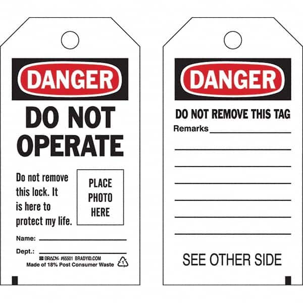 Brady - Safety & Facility Tags Message Type: Lockout Tag Header: DANGER - USA Tool & Supply