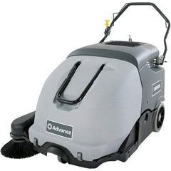 Advance - 41" Cleaning Width, Battery Powered Walk Behind & Sweeper - 0.9 hp, 420 RPM, Series SW900 - USA Tool & Supply