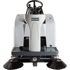 Advance - 46" Cleaning Width, Battery Powered Walk Behind & Sweeper - 0.8 hp, 420 RPM, Series Terra 4300B - USA Tool & Supply