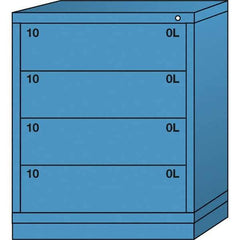 Lyon - 4 Drawer, Standard Mid-Range - Multiple Drawer Access Cabinet - Steel, 30" Wide x 28-1/4" Deep x 37-15/79" High, Wedgewood Blue - USA Tool & Supply