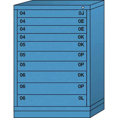 Lyon - 10 Drawer, Standard Counter - Multiple Drawer Access Cabinet - Steel, 30" Wide x 28-1/4" Deep x 44-1/4" High, Wedgewood Blue - USA Tool & Supply