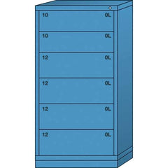 Lyon - 6 Drawer, Standard Eye-Level - Multiple Drawer Access Cabinet - Steel, 30" Wide x 28-1/4" Deep x 59-1/4" High, Wedgewood Blue - USA Tool & Supply