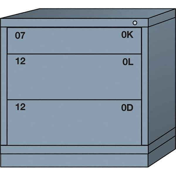 Lyon - 3 Drawer, Standard Table Height - Multiple Drawer Access Cabinet - Steel, 30" Wide x 28-1/4" Deep x 30-1/8" High, Dove Gray - USA Tool & Supply
