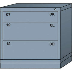 Lyon - 3 Drawer, Standard Table Height - Single Drawer Access Cabinet - Steel, 30" Wide x 28-1/4" Deep x 30-1/8" High, Dove Gray - USA Tool & Supply