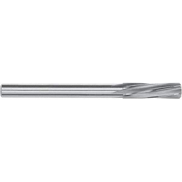 Magafor - 5.2mm Solid Carbide Chucking Reamer - Spiral Flute, 4mm Straight Shank, 22mm Flute Length, 63mm OAL - USA Tool & Supply